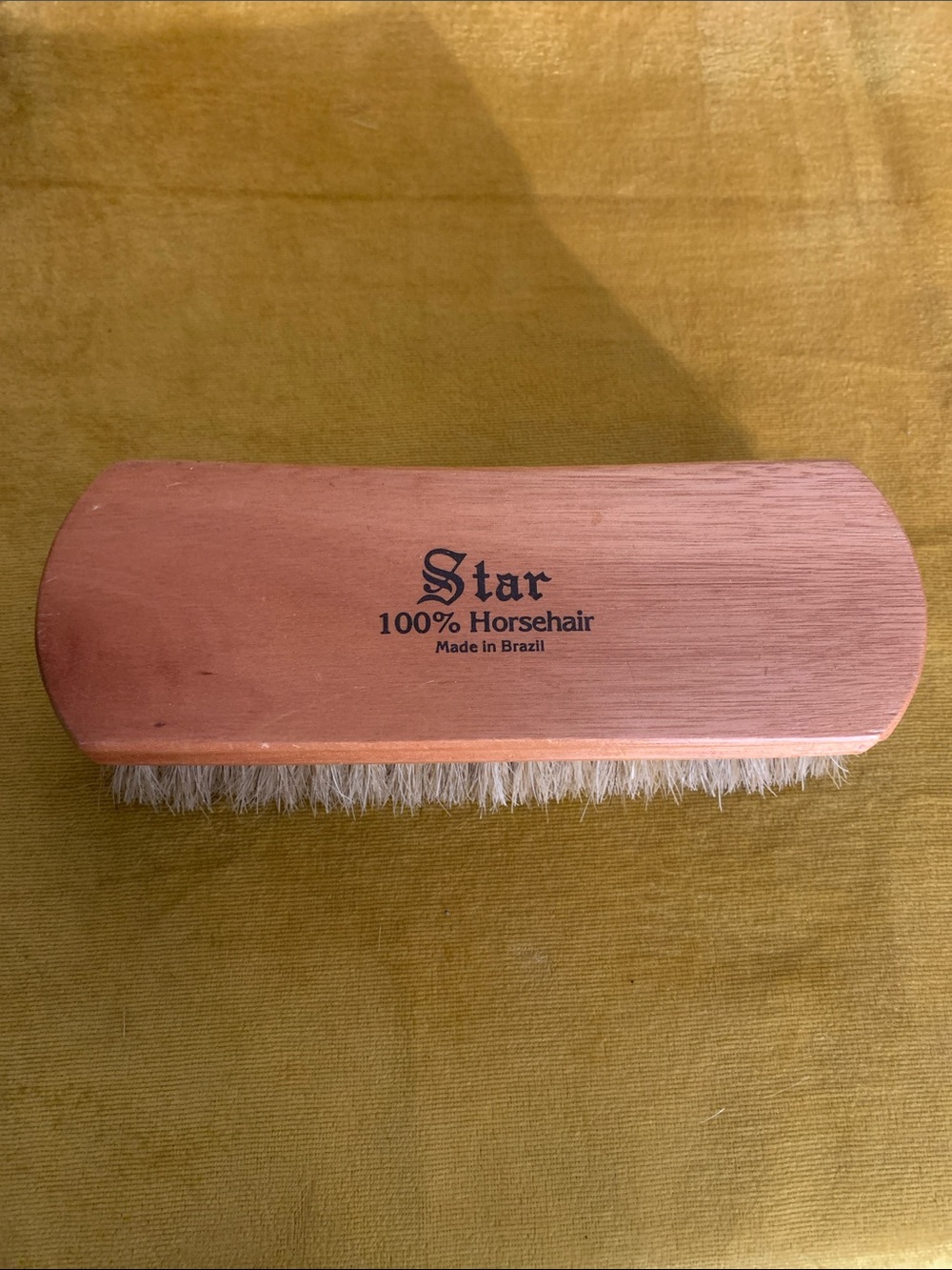Star 100% Horsehair Men's Shoe Brush - Natural